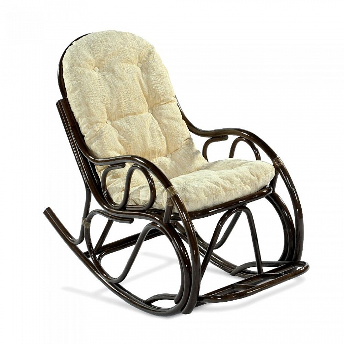 Купить кресло-качалка из ротанга "05/17" браун в Омске - магазин Уютный Интерьер