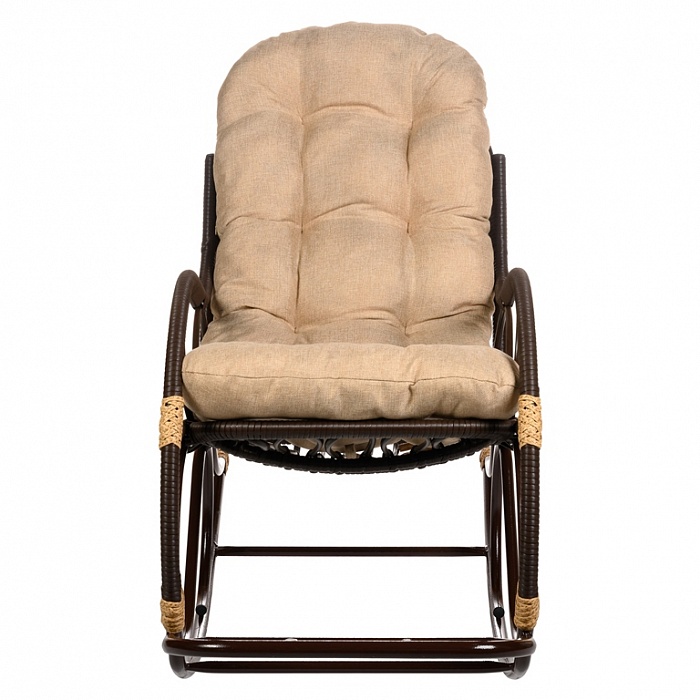 Купить кресло-качалка  с подножкой из искусственного ротанга 05/17 met орех в Омске - магазин Уютный Интерьер.  4