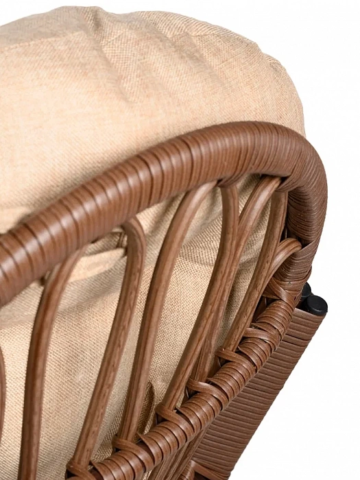 Купить кресло-качалка  с подножкой из искусственного ротанга 05/17 met какао в Омске - магазин Уютный Интерьер.  6