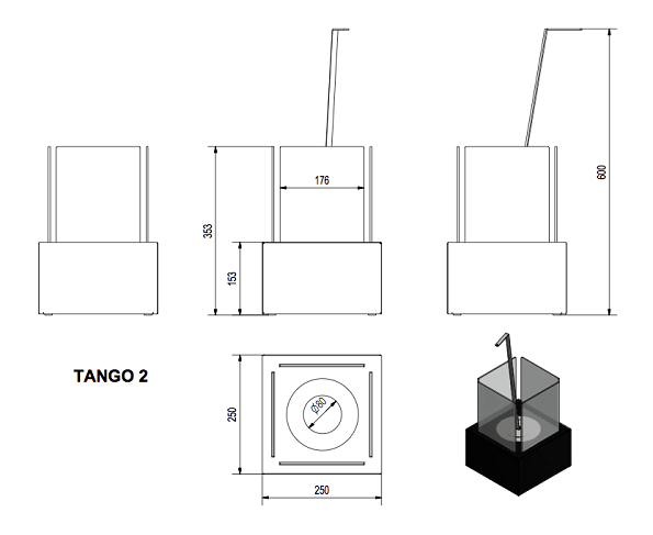 Купить набор с биокамином "tango 2", биотопливом(1шт.х1.5л.), зажигалкой в Омске - магазин Уютный Интерьер.  �2