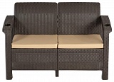 Купить двухместный диван yalta sofa 2 коричневый в Омске - магазин Уютный Интерьер