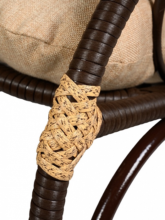 Купить кресло-качалка  с подножкой из искусственного ротанга 05/17 met орех в Омске - магазин Уютный Интерьер.  7