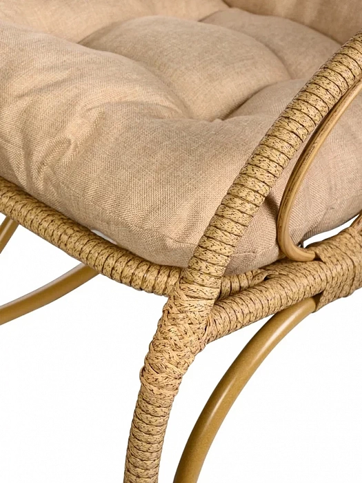 Купить кресло-качалка  с подножкой из искусственного ротанга 05/17 met бамбук в Омске - магазин Уютный Интерьер.  7
