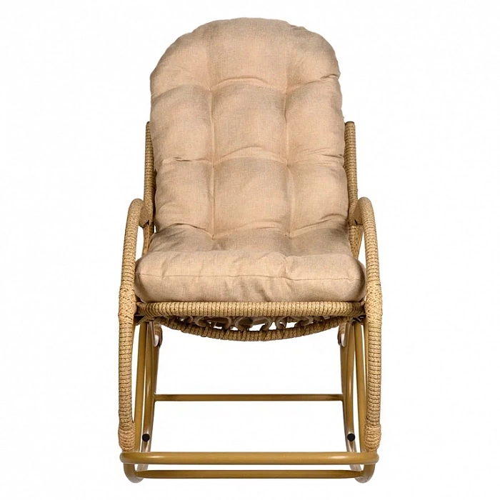 Купить кресло-качалка  с подножкой из искусственного ротанга 05/17 met бамбук в Омске - магазин Уютный Интерьер.  4