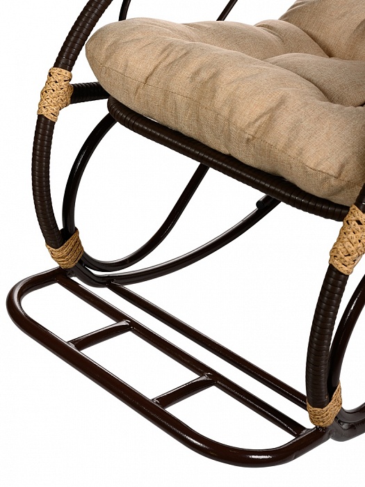 Купить кресло-качалка  с подножкой из искусственного ротанга 05/17 met орех в Омске - магазин Уютный Интерьер.  8