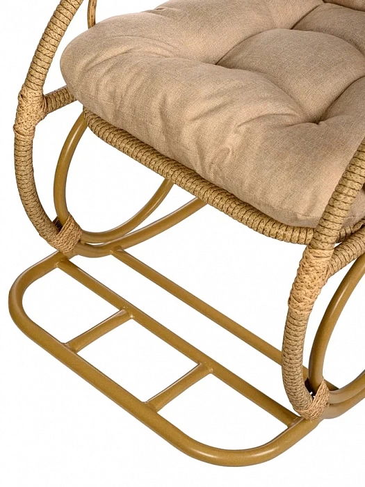 Купить кресло-качалка  с подножкой из искусственного ротанга 05/17 met бамбук в Омске - магазин Уютный Интерьер.  8