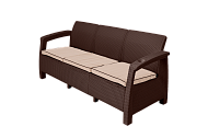 Купить трехместный диван yalta sofa 3 коричневый в Омске - магазин Уютный Интерьер
