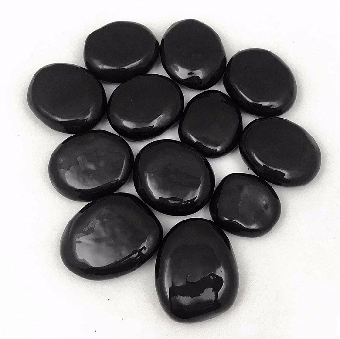 Купить декоративные керамические камни черные 14 шт (zefire) в Омске - магазин Уютный Интерьер.  �3