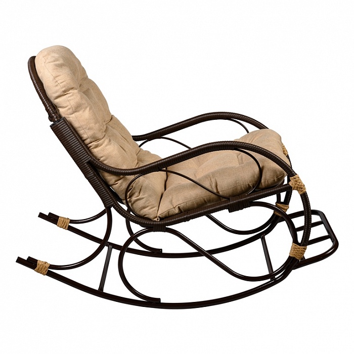 Купить кресло-качалка  с подножкой из искусственного ротанга 05/17 met орех в Омске - магазин Уютный Интерьер.  2