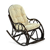 Купить кресло-качалка из ротанга "05/17" браун в Омске - магазин Уютный Интерьер