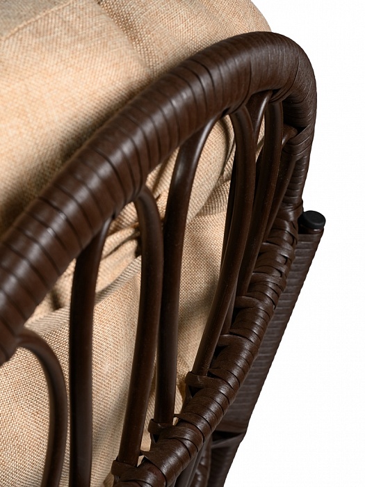 Купить кресло-качалка  с подножкой из искусственного ротанга 05/17 met орех в Омске - магазин Уютный Интерьер.  6